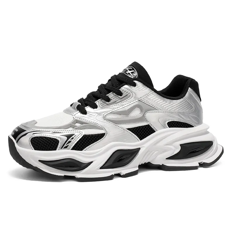 Men's Breathable Dad Sneakers Spring – Chunky Thick Sole Platform Casual Running Shoes, Trendy Versatile Height-Increasing Sports Sneakers